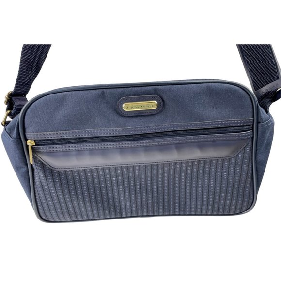 JAGUAR Blue Canvas Carry On Crossbody Messenger Overnight Traveler Bag - Picture 2 of 5